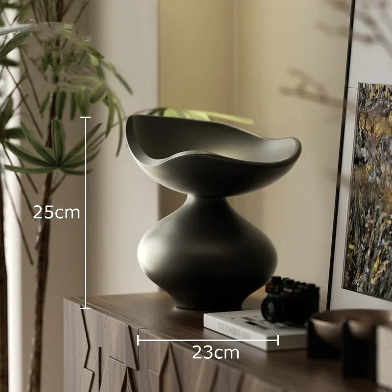 Minimalism Abstract Crafts Floral Vase Desk Decoration Flowers Arrangement Artificial Flower Resin Vases Room Aesthetic Decor